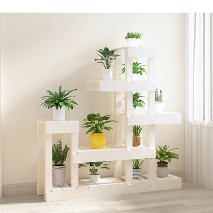 Plant Stand White 92x25x97 cm Solid Wood Pine