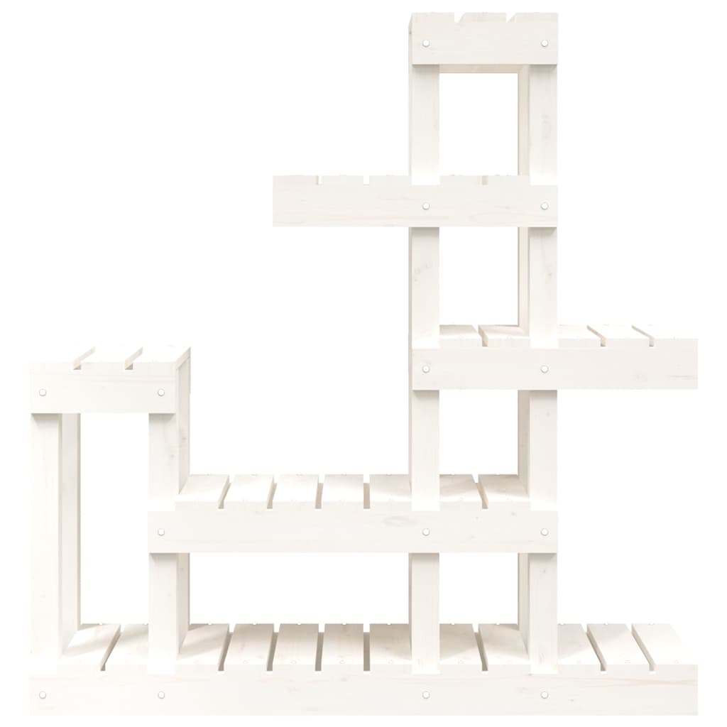 Plant Stand White 92x25x97 cm Solid Wood Pine