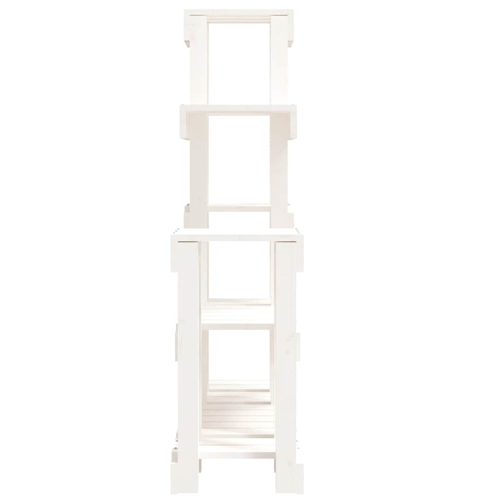 Plant Stand White 92x25x97 cm Solid Wood Pine