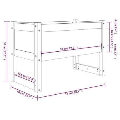 Planter White 78x40x52 cm Solid Wood Pine