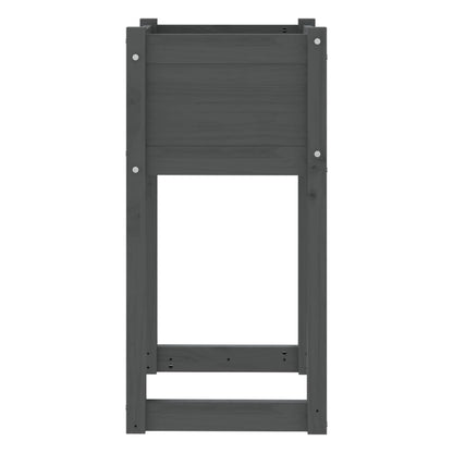 Planters 2 pcs Grey 40x40x81 cm Solid Wood Pine