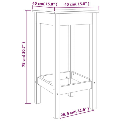 Bar Chairs 2 pcs 40x40x78 cm Solid Wood Pine