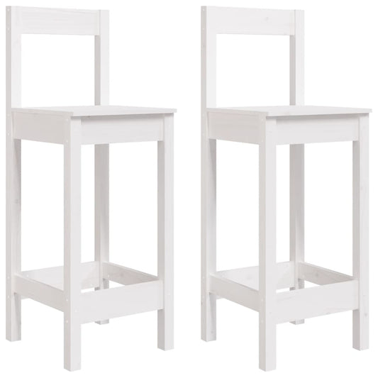 Bar Chairs 2 pcs White 40x41.5x112 cm Solid Wood Pine