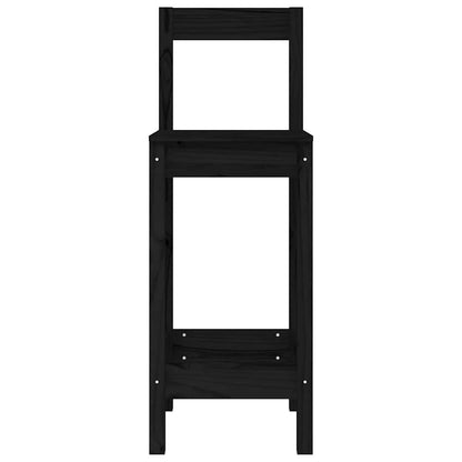 Bar Chairs 2 pcs Black 40x41,5x112 cm Solid Wood Pine