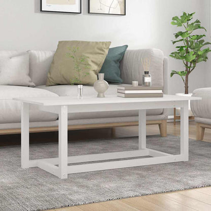 Coffee Table White 110x55x45 cm Solid Wood Pine