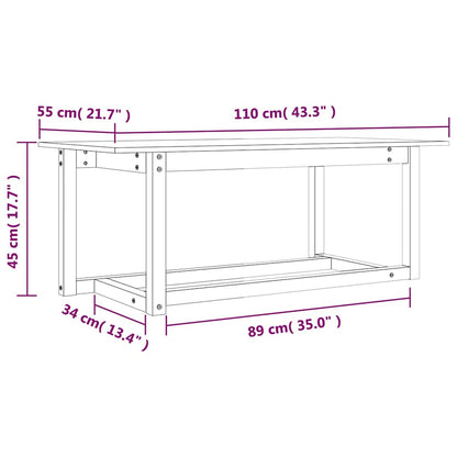 Coffee Table Honey Brown 110x55x45 cm Solid Wood Pine
