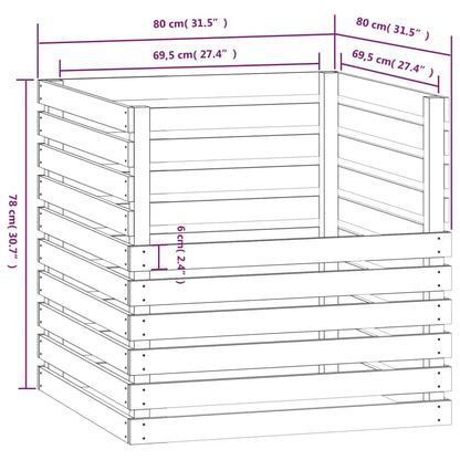Composter 80x80x78 cm Solid Wood Pine