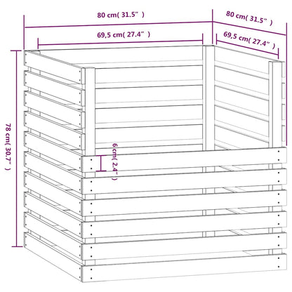 Composter 80x80x78 cm Solid Wood Pine