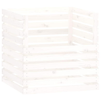 Composter White 80x80x78 cm Solid Wood Pine