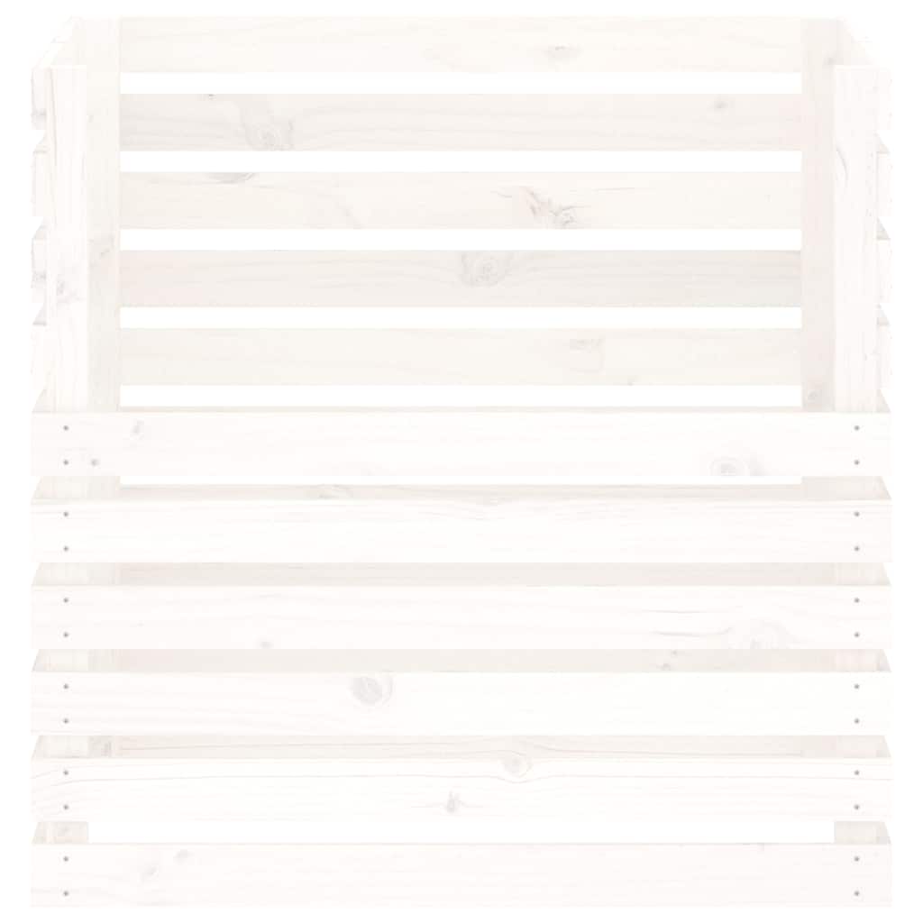 Composter White 80x80x78 cm Solid Wood Pine