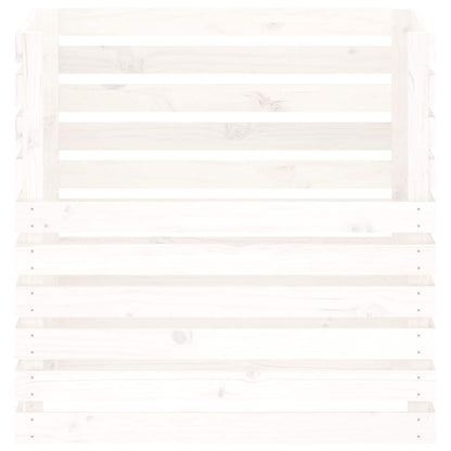 Composter White 80x80x78 cm Solid Wood Pine