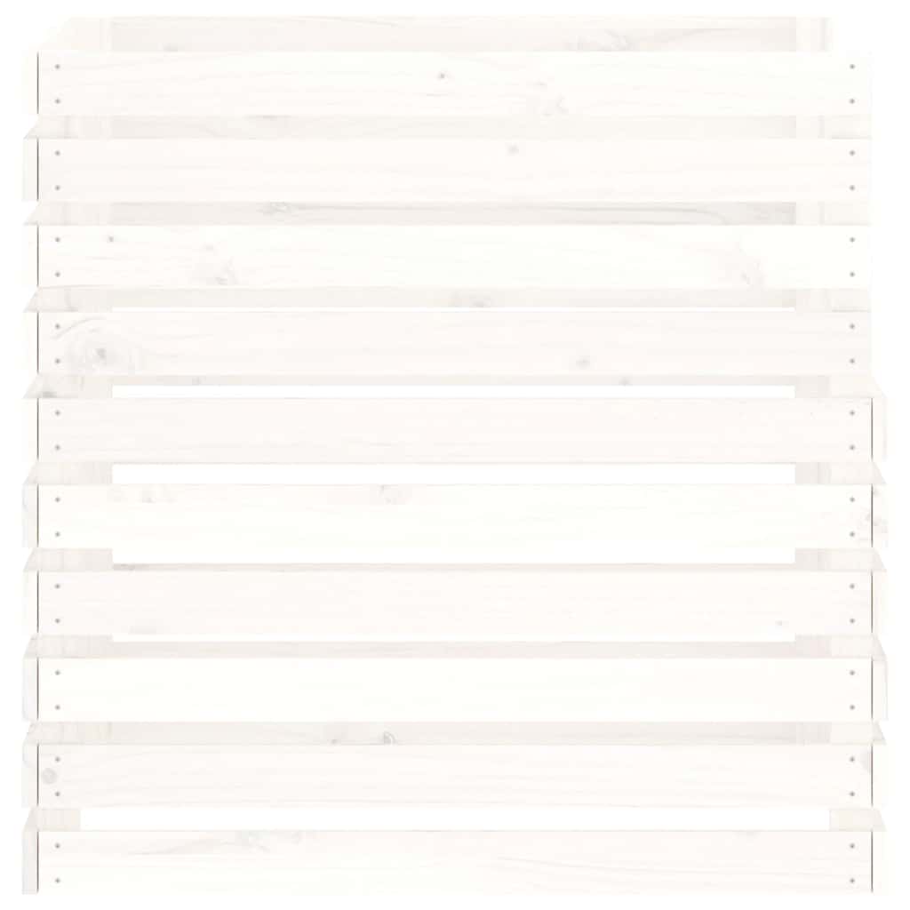 Composter White 80x80x78 cm Solid Wood Pine