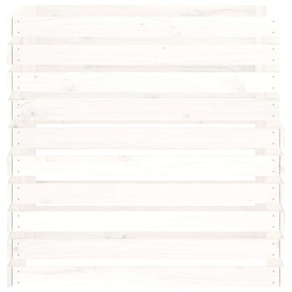 Composter White 80x80x78 cm Solid Wood Pine