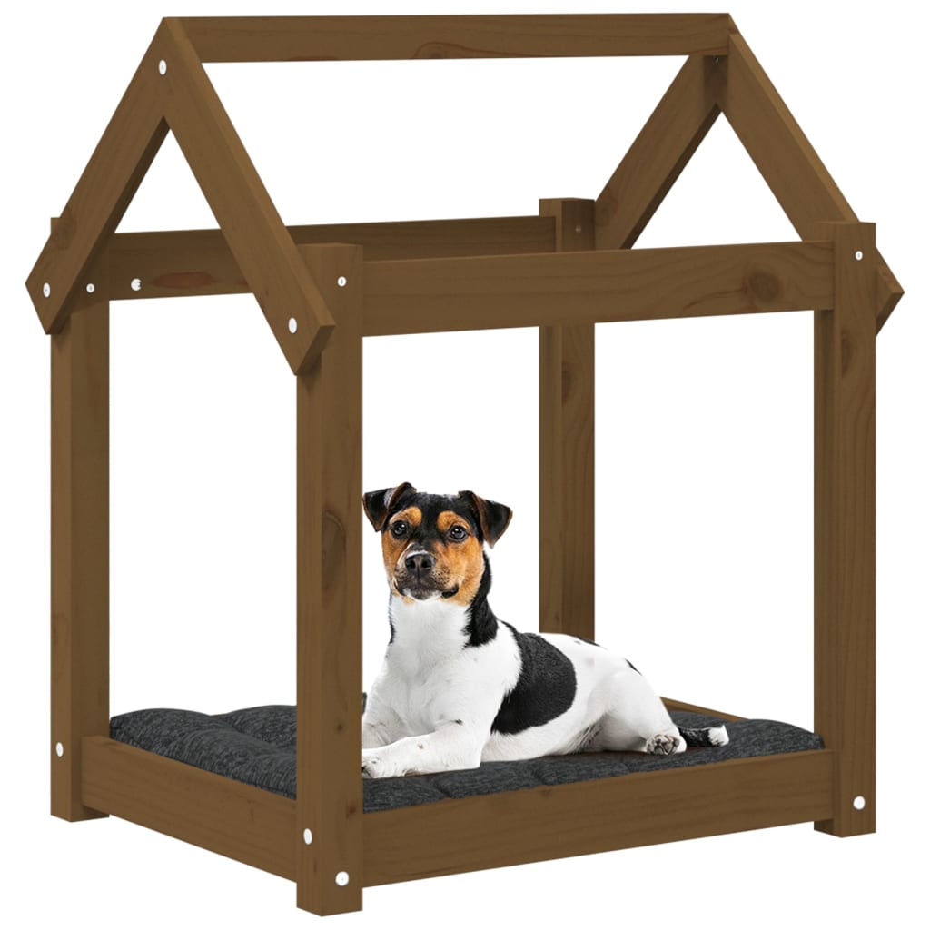 Dog Bed | Honey Brown | Solid pine wood | 61x50x70 cm | Simple | Dog Bed