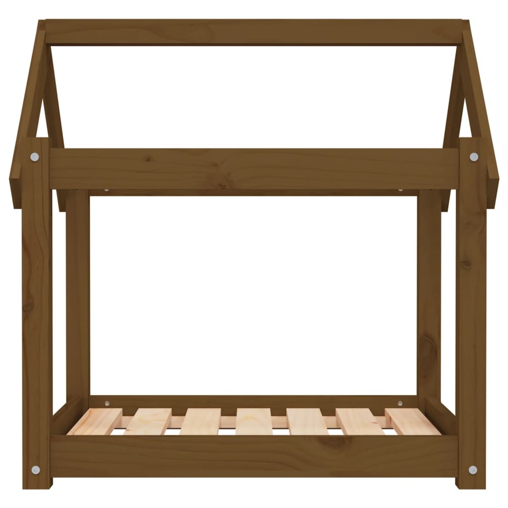 Dog Bed | Honey Brown | Solid Pine Wood | Medium | Dog Bed | Rectangular