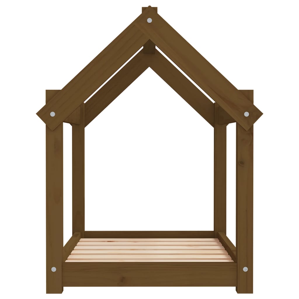 Dog Bed | Honey Brown | Solid Pine Wood | Medium | Dog Bed | Rectangular