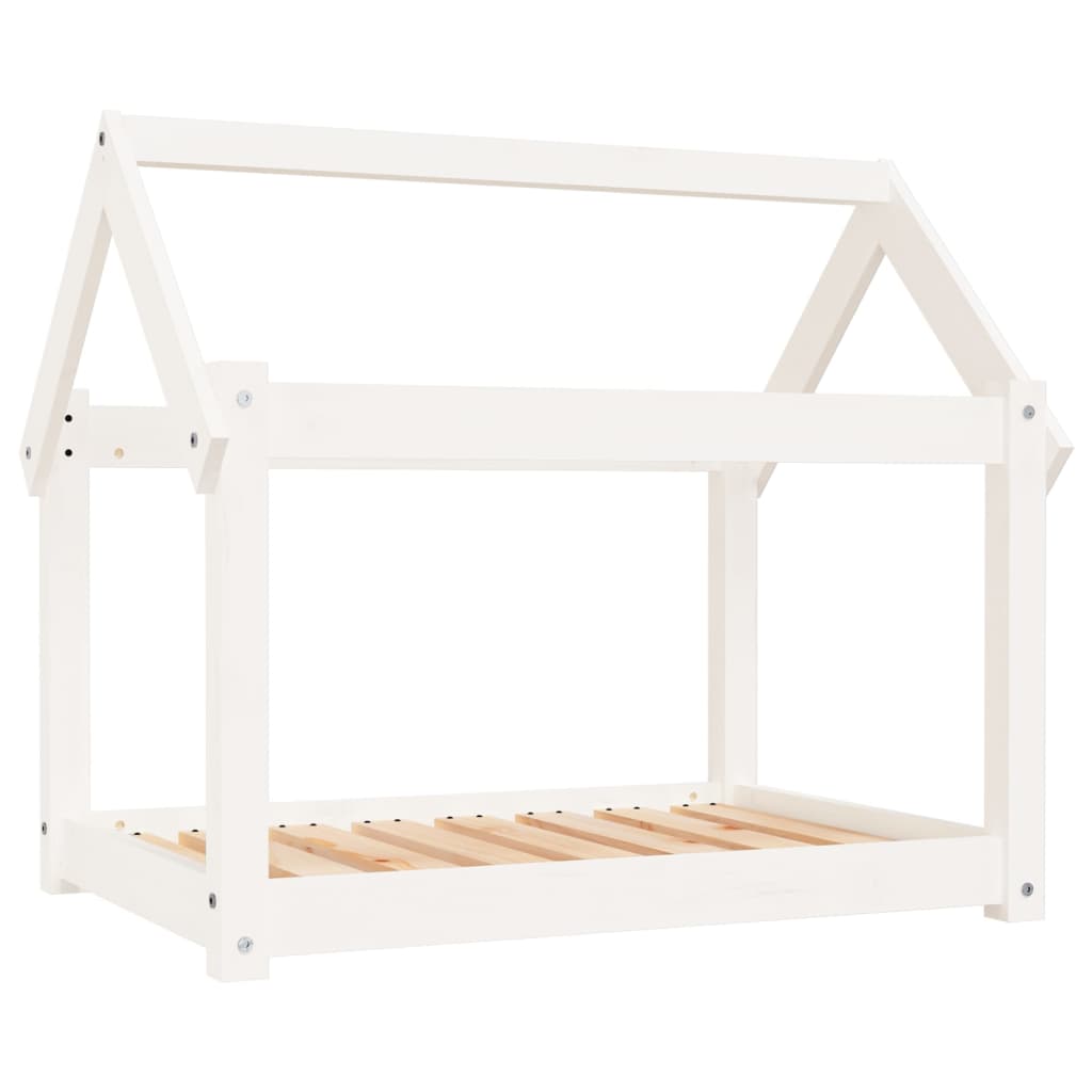 Dog Bed White 81x60x70 cm Solid Wood Pine