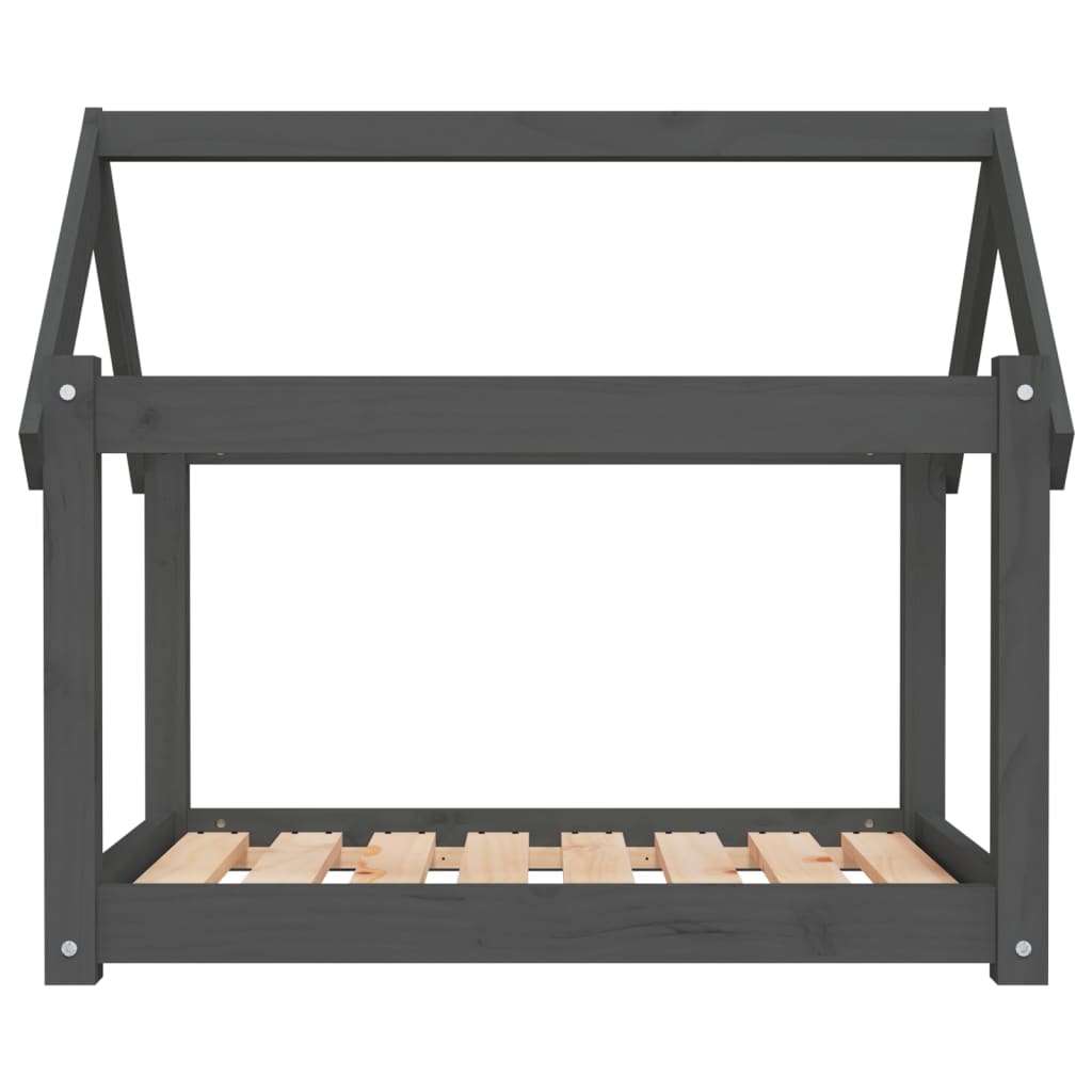 Dog Bed Grey 81x60x70 cm Solid Wood Pine