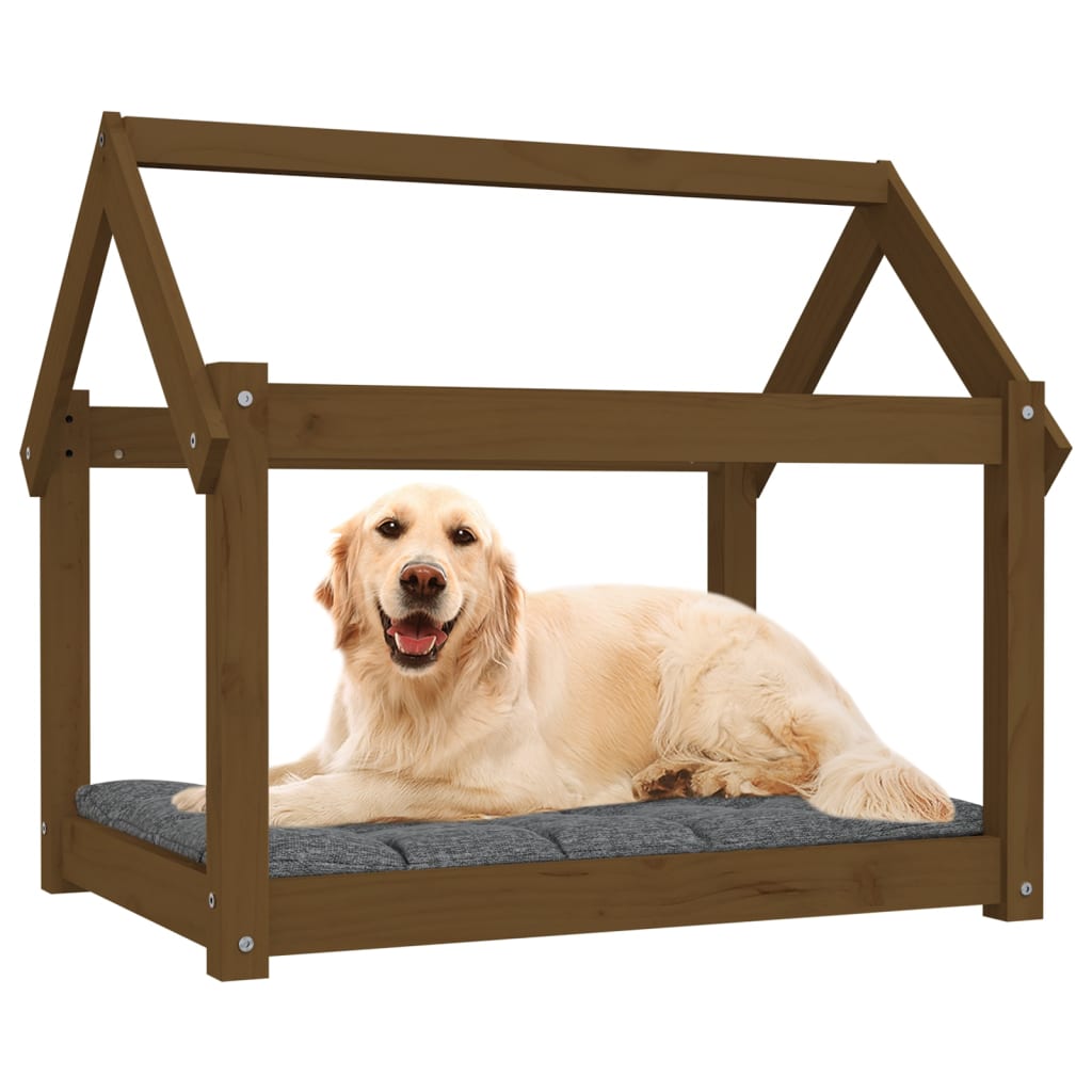 Dog Bed | Honey Brown | Solid Pine Wood | 81x60x70 cm | Durable | Dog Bed