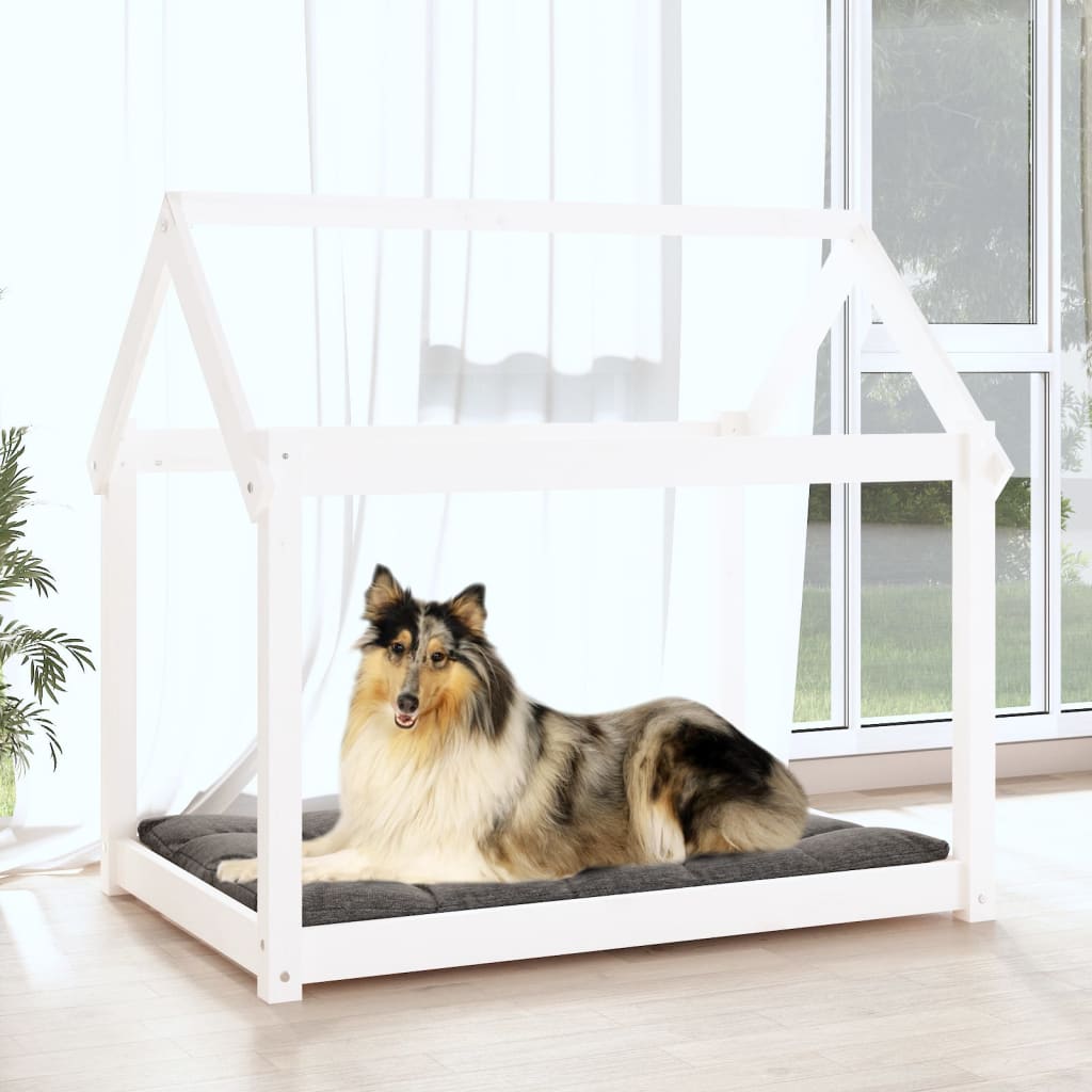 Dog Bed | White | Solid Pine Wood | Medium | Minimalistic | Dog Bed