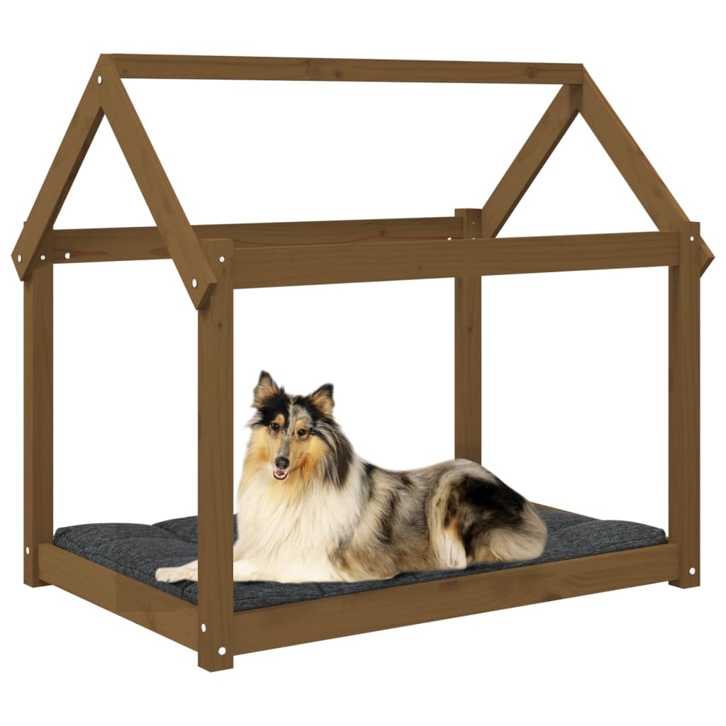 Dog Bed | Honey Brown | Solid Pine Wood | Medium | Simple | Dog Bed