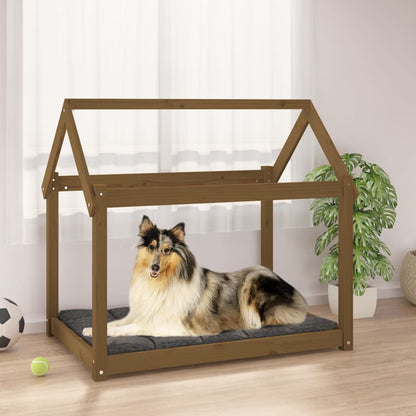 Dog Bed | Honey Brown | Solid Pine Wood | Medium | Simple | Dog Bed