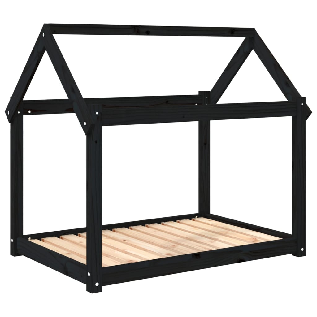 Dog Bed | Black | Solid Pine Wood | Medium | Durable | Dog Bed