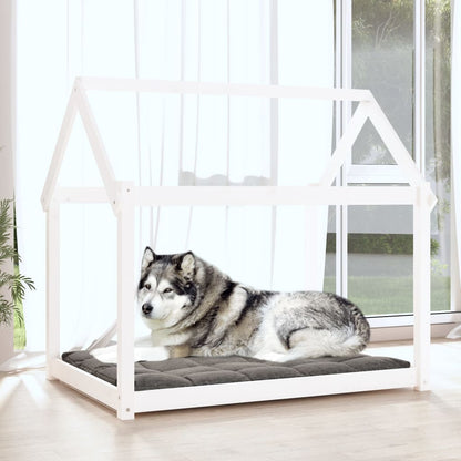 Dog Bed | White | Solid pinewood | Large | Tough | Dog Bed | Rectangular