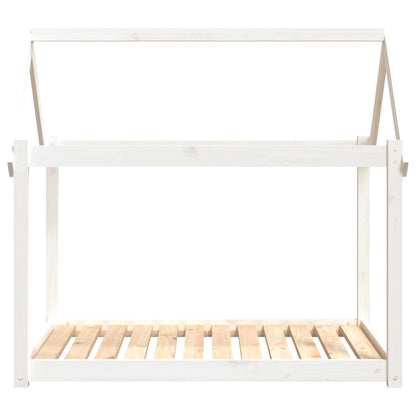 Dog Bed | White | Solid pinewood | Large | Tough | Dog Bed | Rectangular