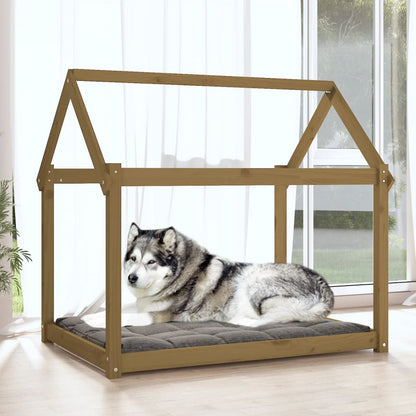 Dog Bed | Honey Brown | Solid Pine Wood | Medium | Durable | Dog Bed
