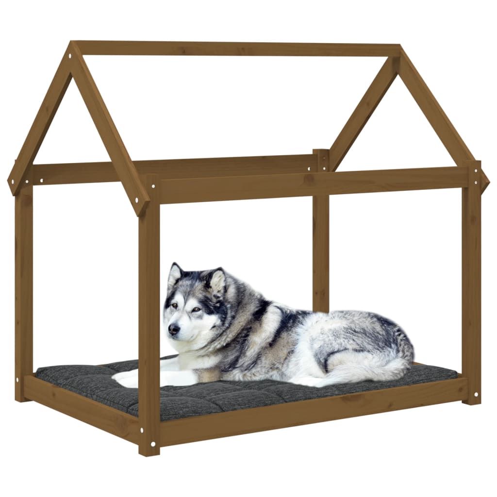 Dog Bed | Honey Brown | Solid Pine Wood | Medium | Durable | Dog Bed