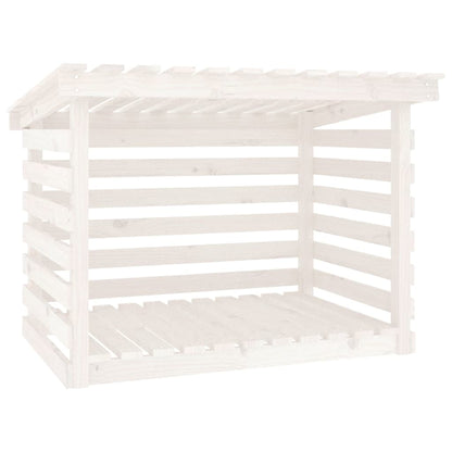 Firewood Rack White 108x73x79 cm Solid Wood Pine