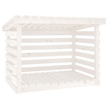 Firewood Rack White 108x73x79 cm Solid Wood Pine