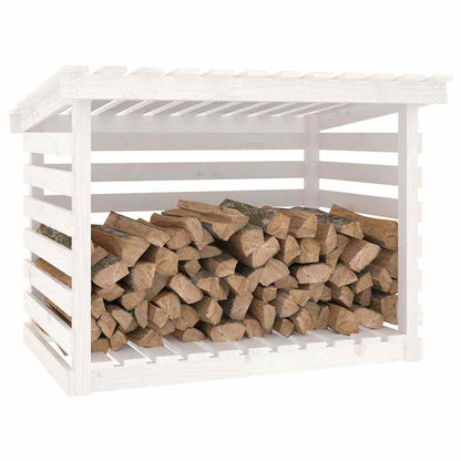 Firewood Rack White 108x73x79 cm Solid Wood Pine