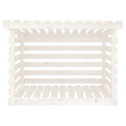 Firewood Rack White 108x73x79 cm Solid Wood Pine