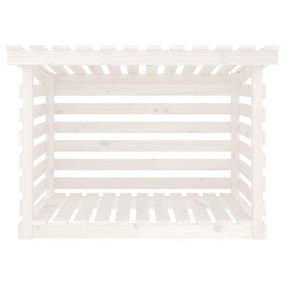 Firewood Rack White 108x73x79 cm Solid Wood Pine