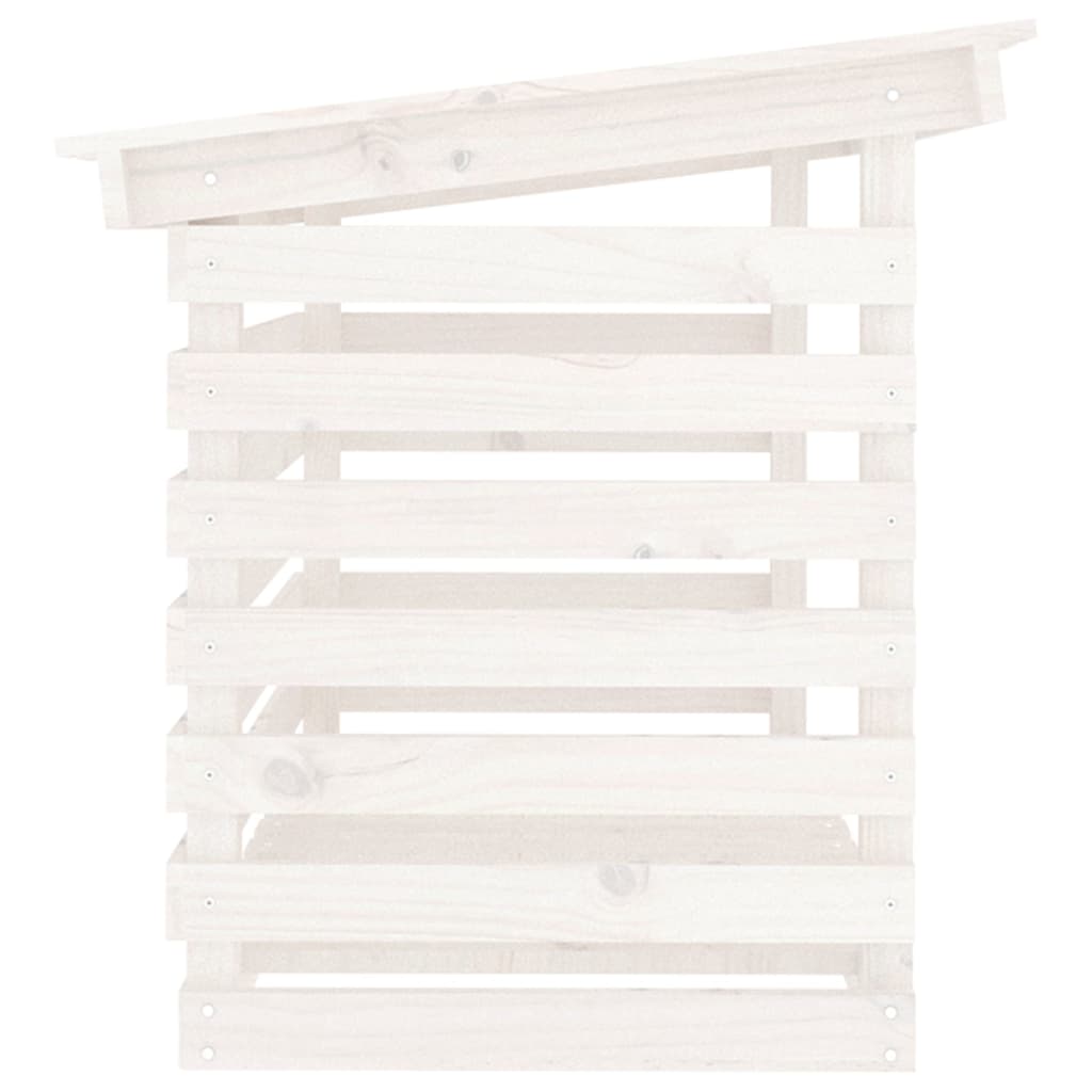 Firewood Rack White 108x73x79 cm Solid Wood Pine