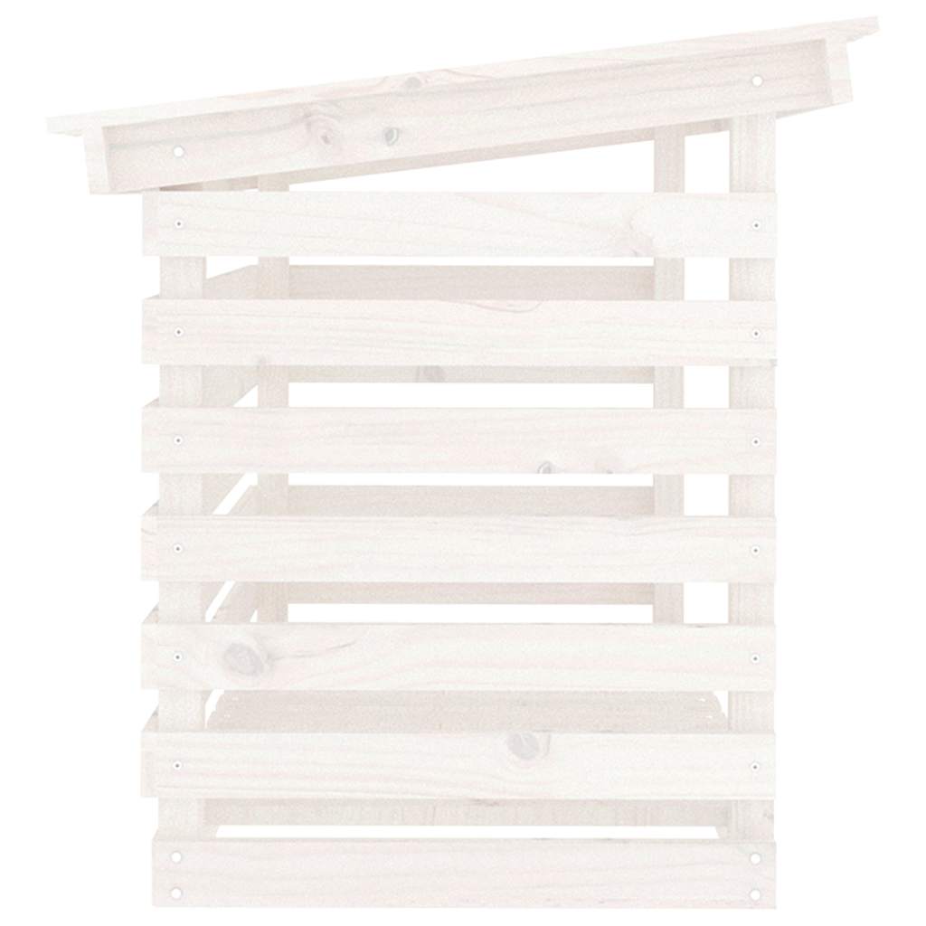 Firewood Rack White 108x73x79 cm Solid Wood Pine