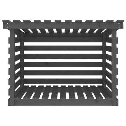 Firewood Rack Grey 108x73x79 cm Solid Wood Pine