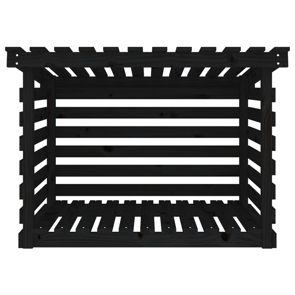Firewood Rack Black 108x73x79 cm Solid Wood Pine