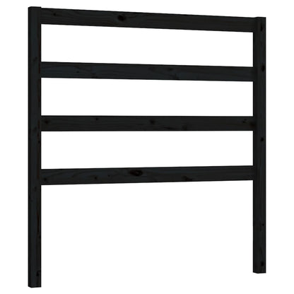 Bed Headboard Black 95x4x100 cm Solid Wood Pine