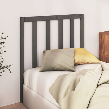 Bed Headboard Grey 95x4x100 cm Solid Wood Pine