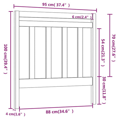 Bed Headboard Honey Brown 95x4x100 cm Solid Wood Pine