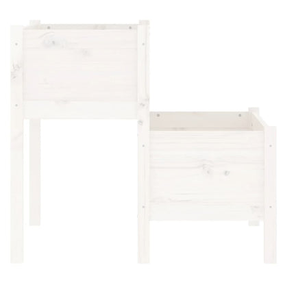 Planter White 84.5x84x75 cm Solid Wood Pine