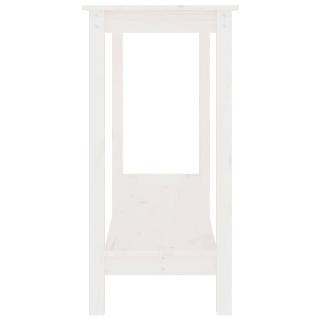 Console Table White 110x40x80 cm Solid Wood Pine