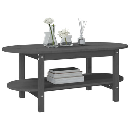 Coffee Table Grey 110x55x45 cm Solid Wood Pine