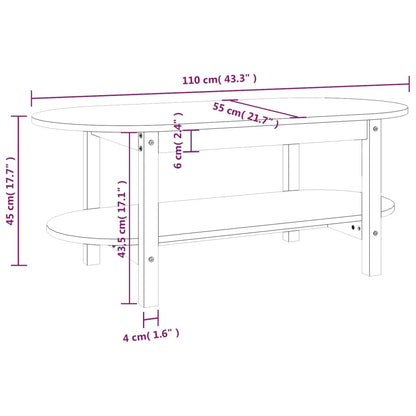 Coffee Table Grey 110x55x45 cm Solid Wood Pine
