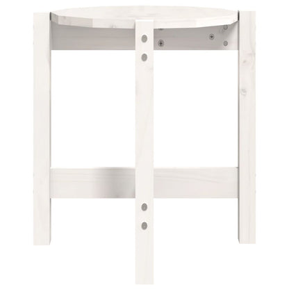 Coffee Table White Ø 42.5x45 cm Solid Wood Pine
