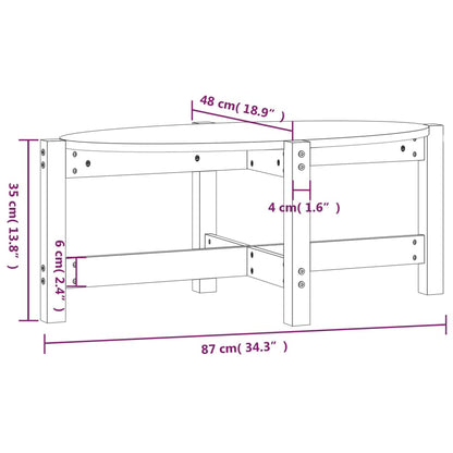 Coffee Table Black 87x48x35 cm Solid Wood Pine