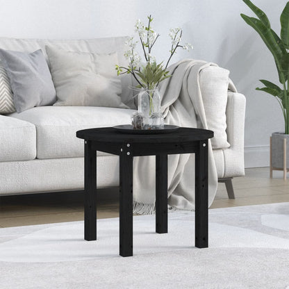 Coffee Table Black Ø 55x45 cm Solid Wood Pine